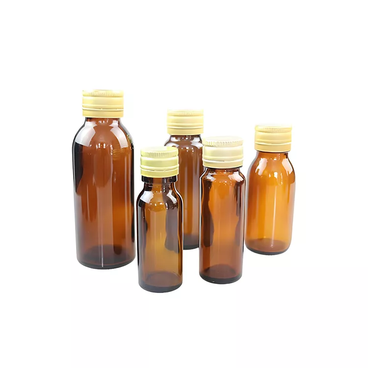 Brown glass oral liquid bottle