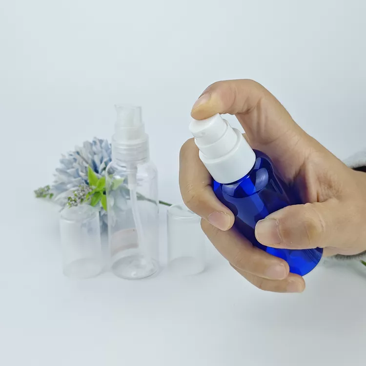 Cosmetics plastic bottle with pump