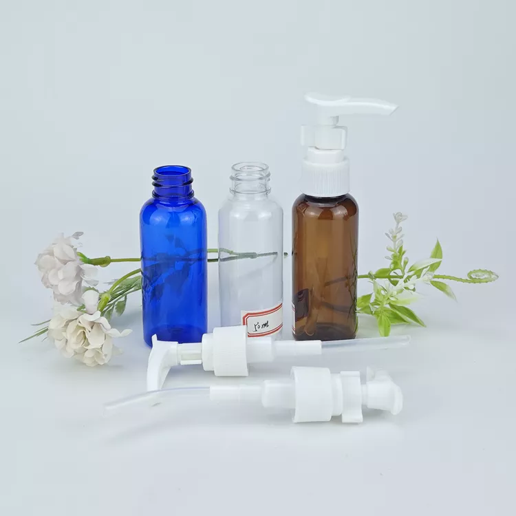 Cosmetics plastic bottle with oil pump