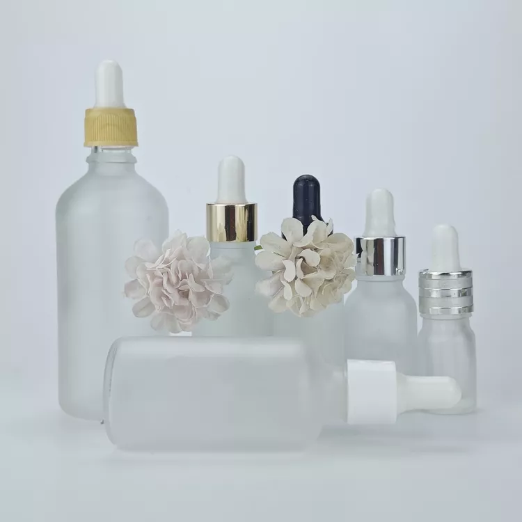 Frost glass essential oil bottle